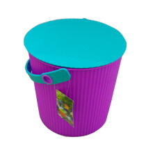 Purple Plastic Storage Bucket with Handle (B05-6668)